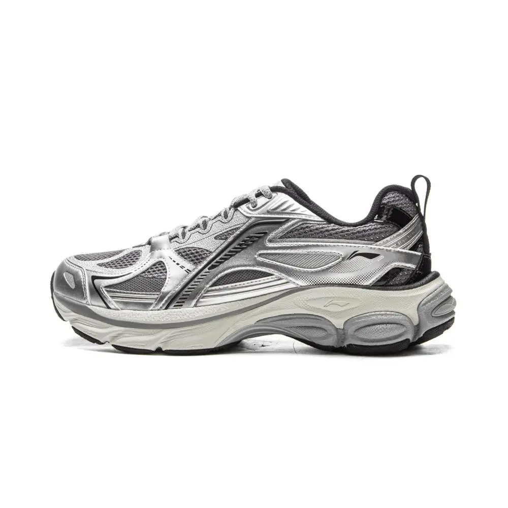 LiNing Boom Support Cushioning, Slip Resistant, Abrasion Resistant, Rebound Low top Running Shoes Men's Silver Gray