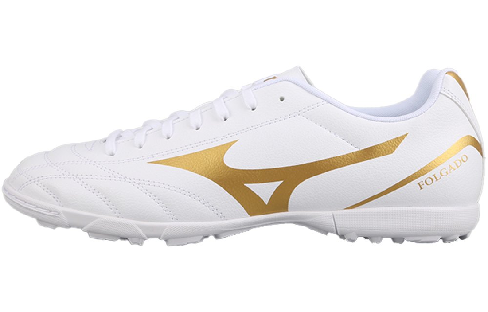 Mizuno Folgado AG Rubber Short Studs TF Rubber Broken Studs Firm Ground Artificial Ground Soccer Shoes Men's White Gold