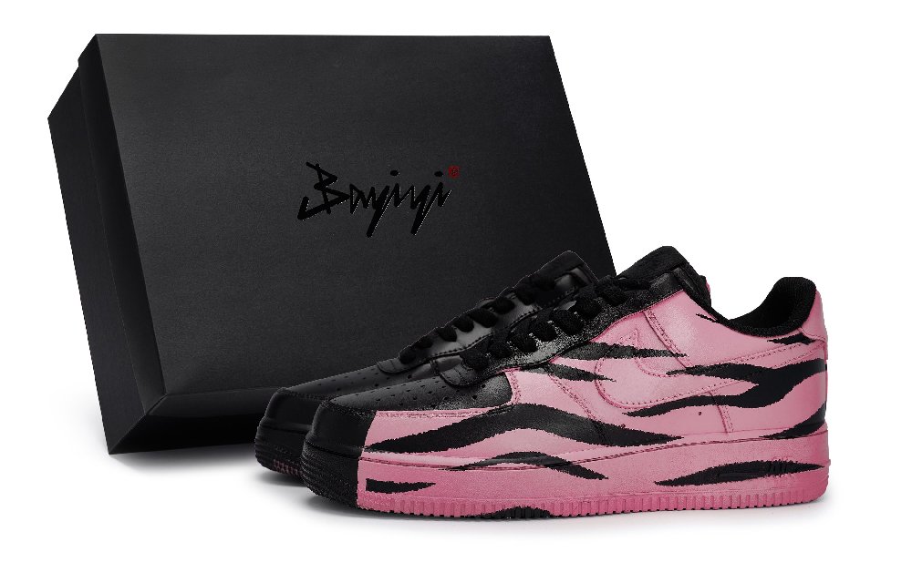 Nike Air Force 1 Anti-Slip Wear-Resistant Low-Top Skateboard Shoes Unisex Black Pink