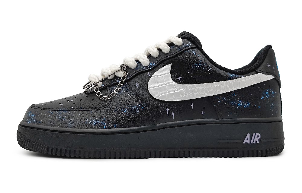 Nike Air Force 1 Low LE Low-Top Skateboard Shoes GS Blue Black Silver