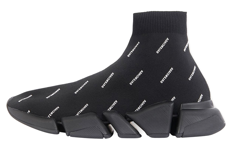 Balenciaga Speed Trainer 2.0 All Over Logo Black White Women's