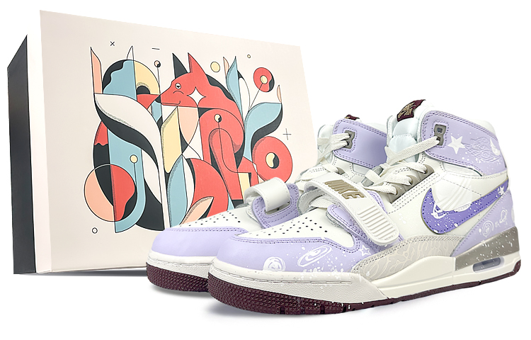 Jordan Legacy 312 High-Top Vintage Basketball Shoes Men's Purple White