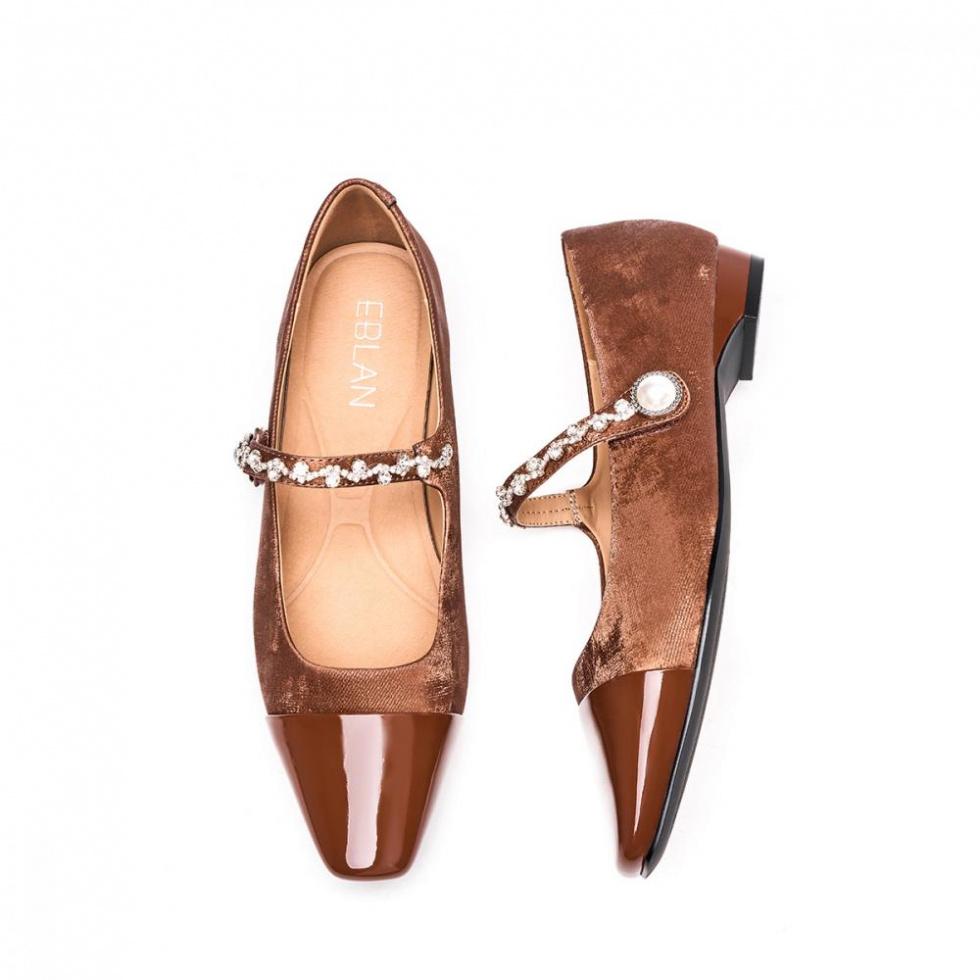 EBLAN Block Heel Mary Jane Shoes Women's Brown купить в интернет-магазине Yoocart с быстрой доставкой по России.