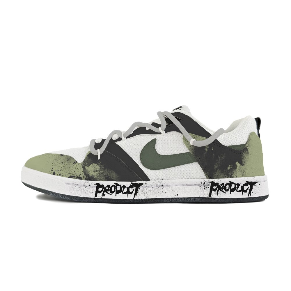 Nike SB Alleyoop Abrasion Resistant Low Top Skateboard Shoes Men's White Black Green