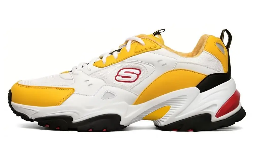 Skechers Stamina V2 Low Top Chunky Sneakers Men's White Yellow
