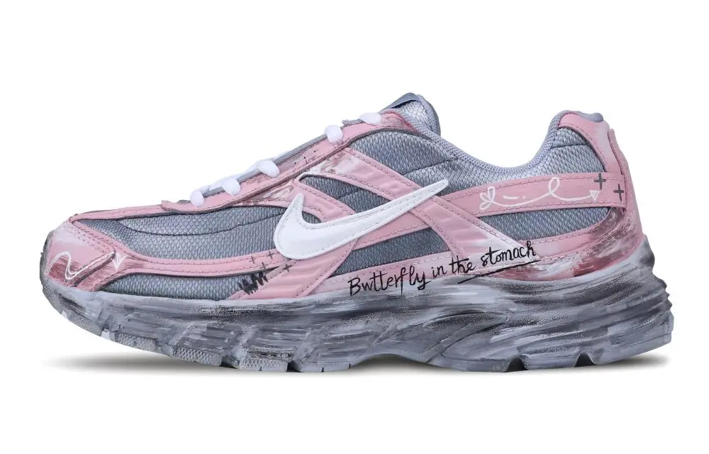 Nike Initiator Anti Slip Wear Resistant Low Top Running Shoes Women's Gray Pink