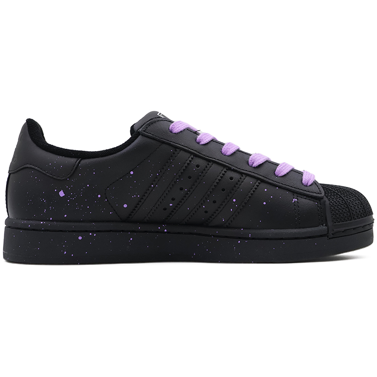 Adidas Originals Superstar 2 Abrasion Resistant Low Top Skateboard Shoes Unisex Black Purple