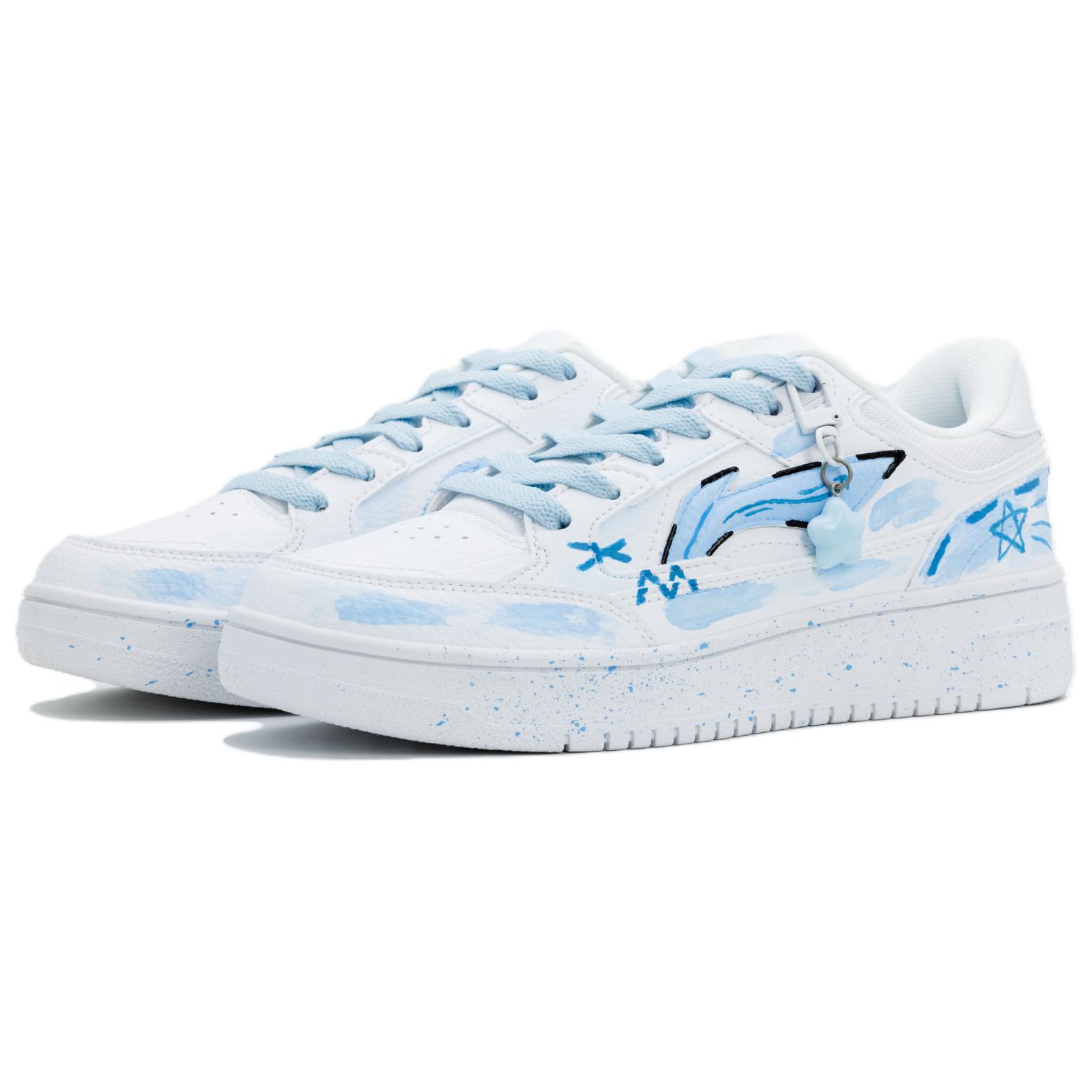 LiNing Tianji Slip Resistant And Abrasion Resistant Coverage Low Top Skateboard Shoes Unisex White Blue купить в интернет-магазине Yoocart с быстрой доставкой по России.