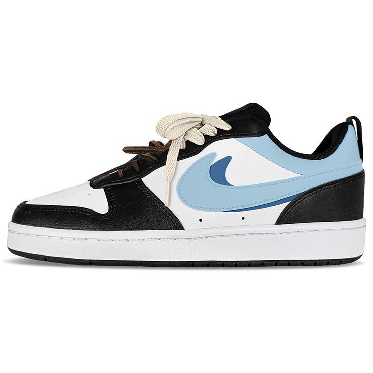 Nike Court Borough Low 2 Anti-Slip Wear-Resistant Low-Top Skateboard Shoes GS Pink Blue