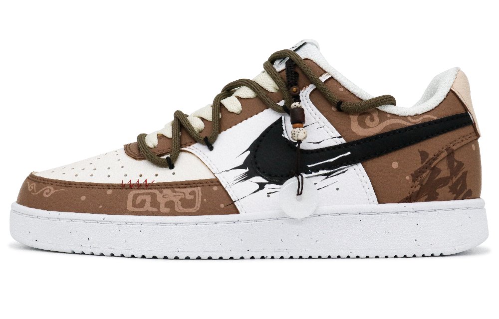 Nike Court Vision 1 Insane Creation Cloud-Drifting Dragon Anti-Slip Wear-Resistant Low-Top Skateboard Shoes Men's Brown