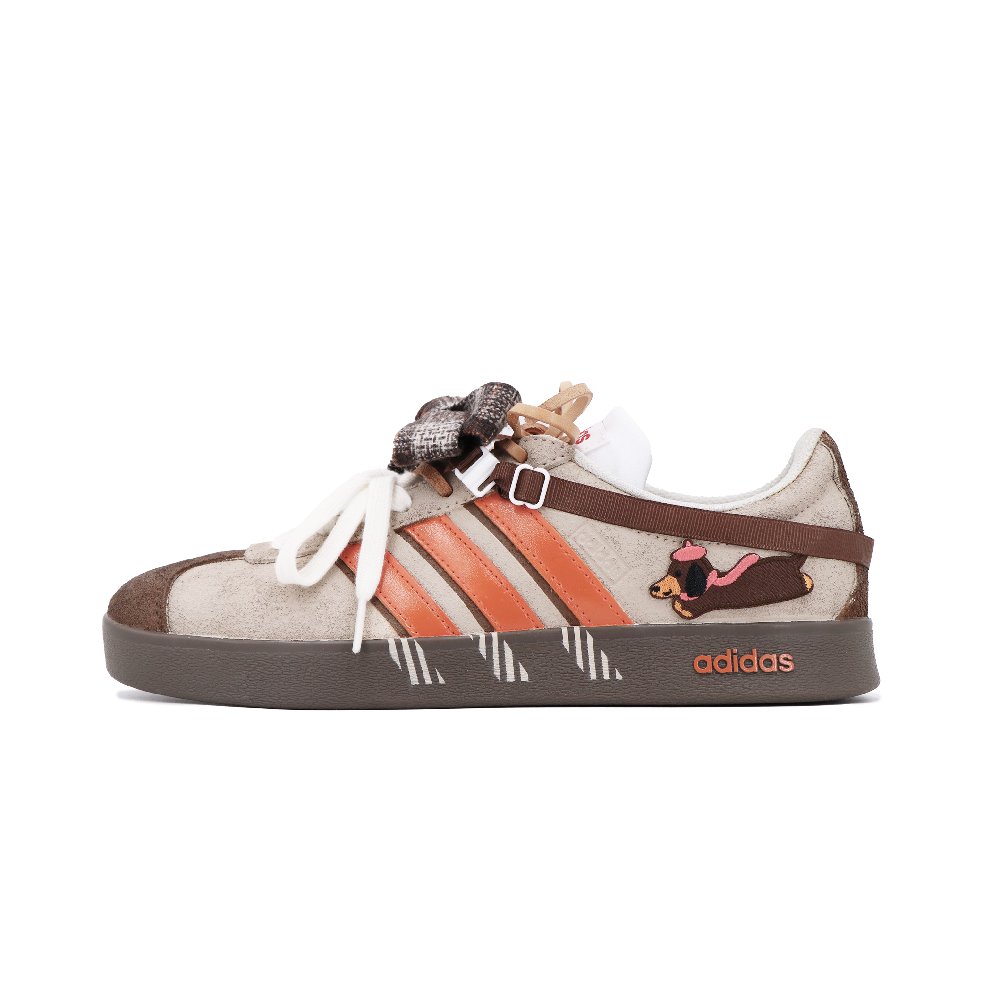 Adidas VL COURT 2.0 Abrasion Resistant Low top Skateboard Shoes Unisex Orange Brown