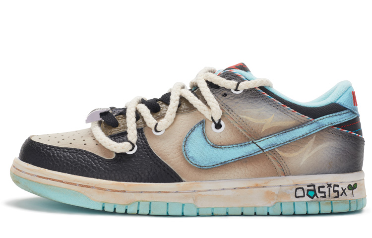 Nike Dunk SE Low Top Skateboard Shoes GS Black Blue