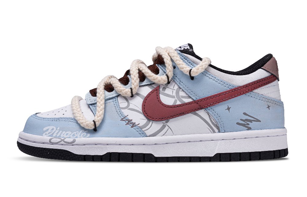 Nike Dunk Love IT Slip Resistant, Lightweight, And Breathable Low Top Skateboard Shoes Unisex Light Blue