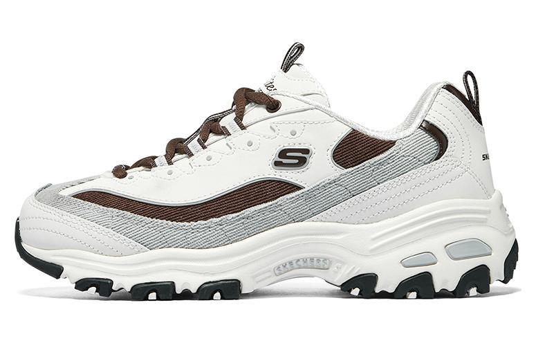 Skechers D'Lites 1.0 Shoes 'White Grey Brown' Women's