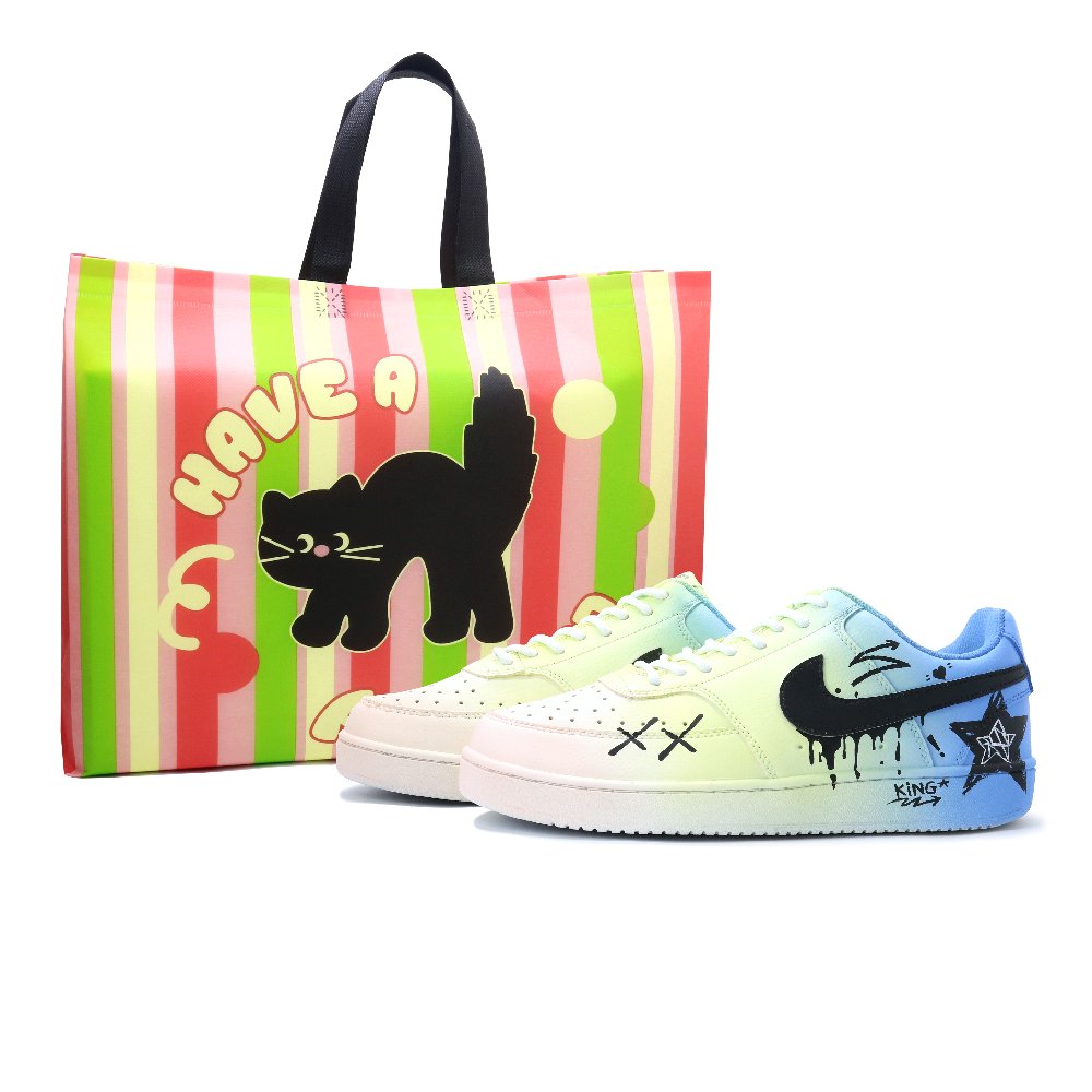 Nike Court Vision 1 Skateboard Shoes Unisex Low Top Blue Pink