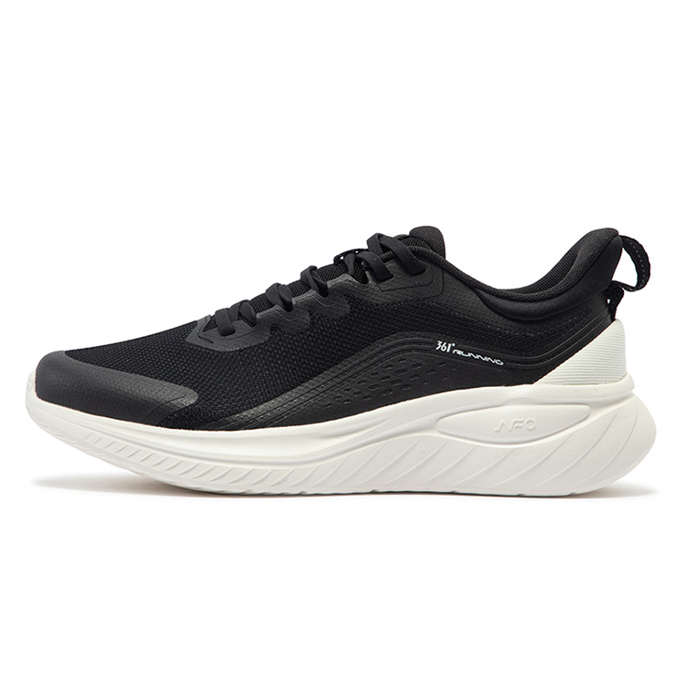 361° Anti Slip Wear Resistant Low Top Running Shoes Men's Black White