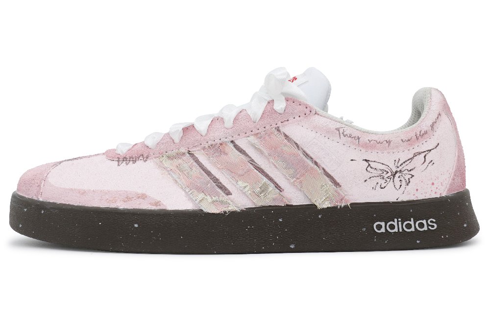 Adidas Neo Vl Court Classic Escape In Excess Anti-Slip Wear-Resistant Low-Top Skateboard Shoes Unisex Pink