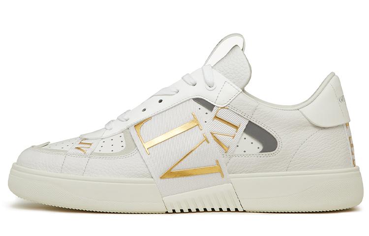 Valentino VL7N GARAVANI Low Top Stylish Skateboarding Shoes Men's White Gold