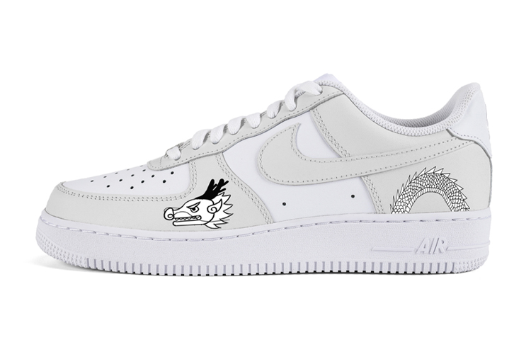 Nike Air Force 1 Air Force 1 Low-Top Skateboard Shoes Men's Light Gray