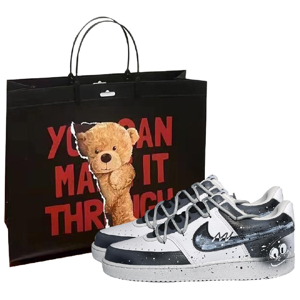 Nike Court Vision 1 Low Top Skateboard Shoes Men's Gray