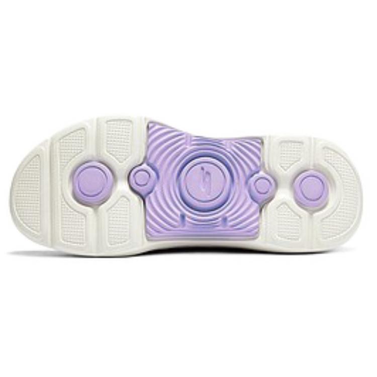 Skechers Cushioned Wear-Resistant Coverage Support Lightweight Low-Top Casual Shoes Women's Black White Purple