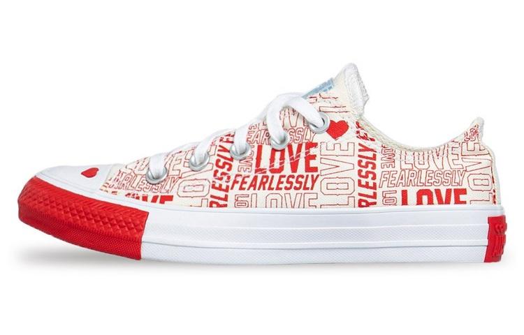 Converse Love Fearlessly Chuck Taylor All Star Low Top Red Women's
