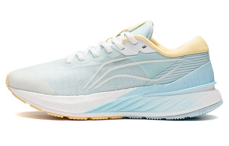 LiNing YueYing 2.0 Shock Absorbers Slip Resistant Abrasion Resistant Low top Running Shoes Women's Beige Blue Yellow