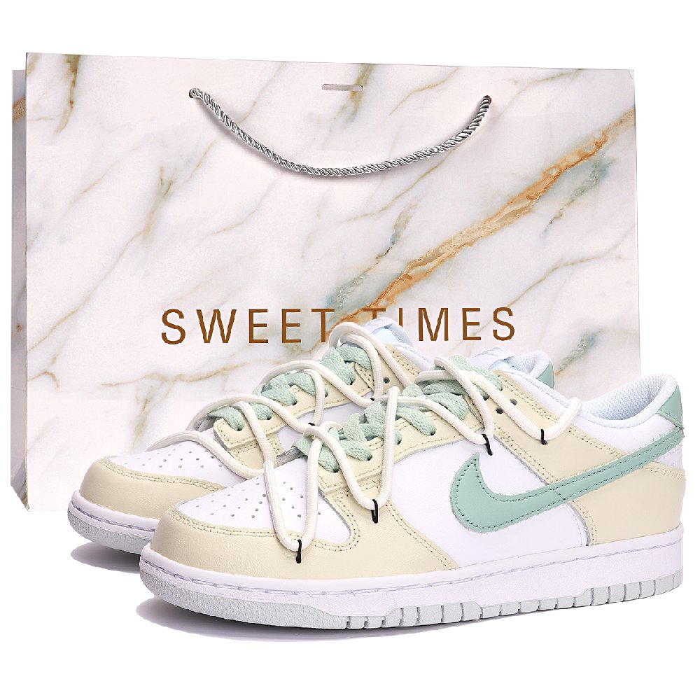 Nike Dunk Low Low-Top Skateboard Shoes GS Yellow Green