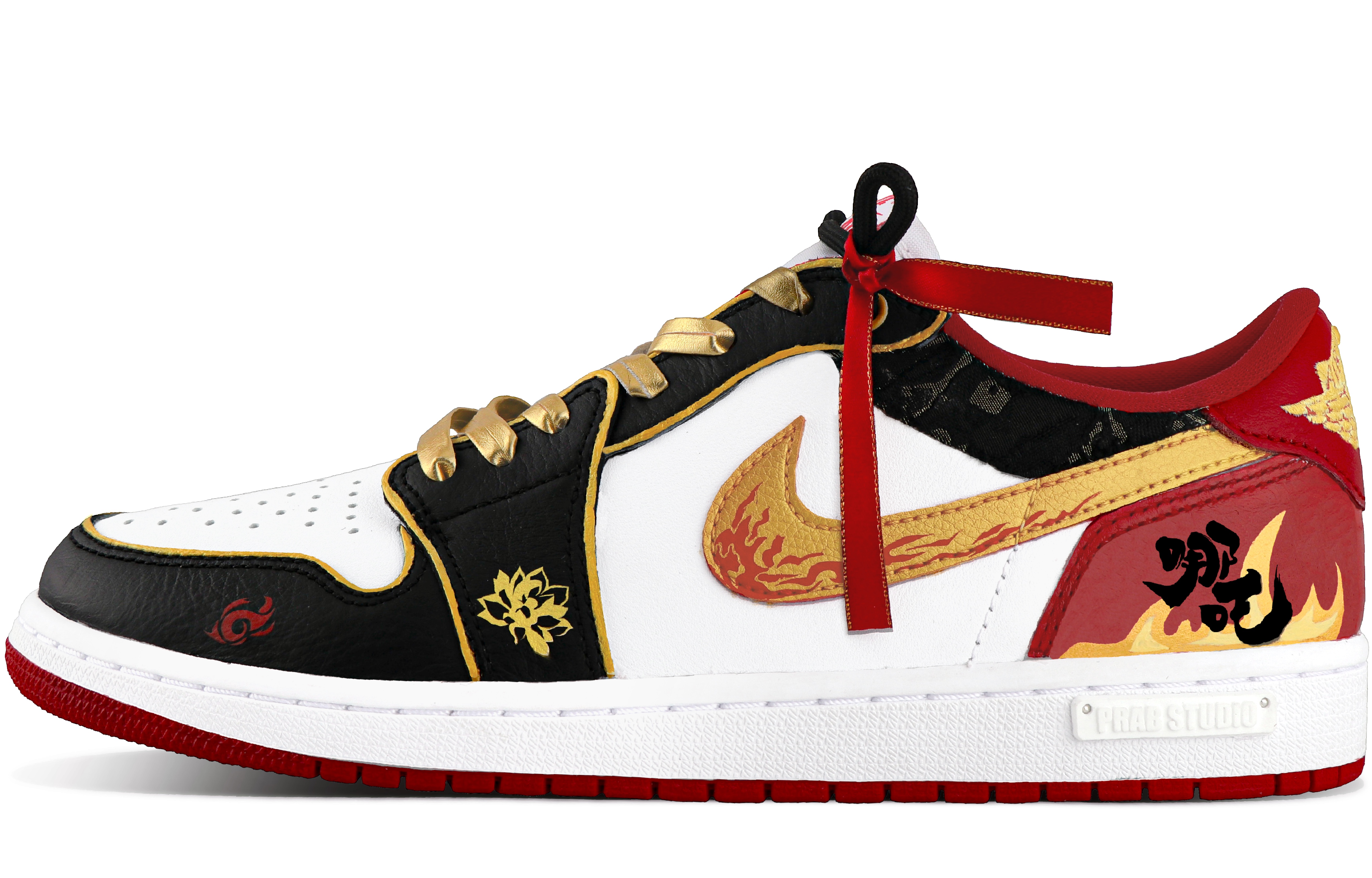 Jordan Air Jordan 1 Low top Vintage Basketball Shoes Unisex White Red Gold