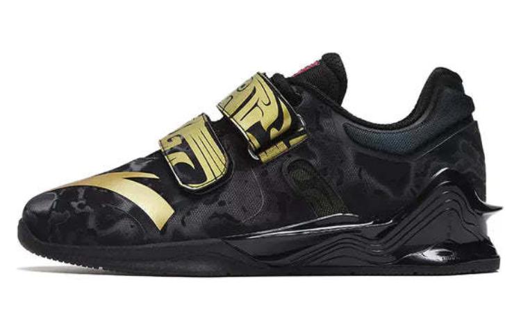Anta Ask For The Throne Cushioning Wear-Resistant Low-Top Weightlifting Shoes Men's Black Gold