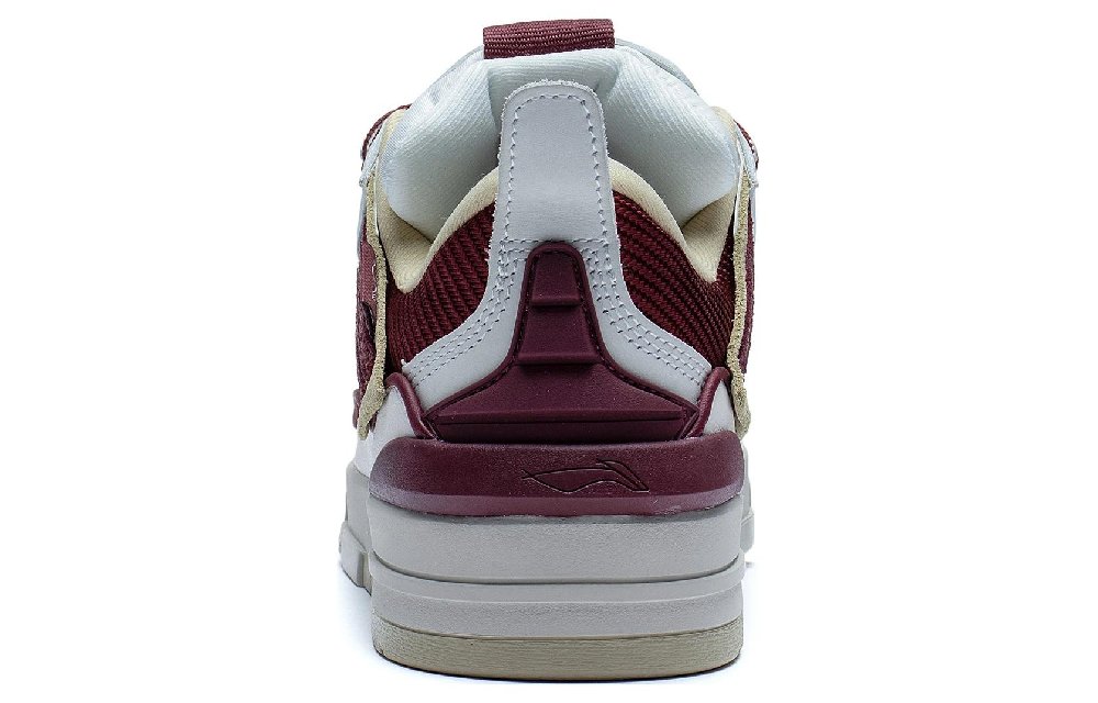 LiNing Wave Golden Anti-Slip Wear-Resistant Low-Top Skateboard Shoes Men's White Red