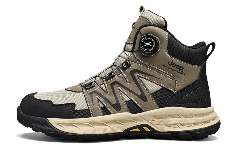 Jeep High Top Outdoor Shoes Men's Khaki