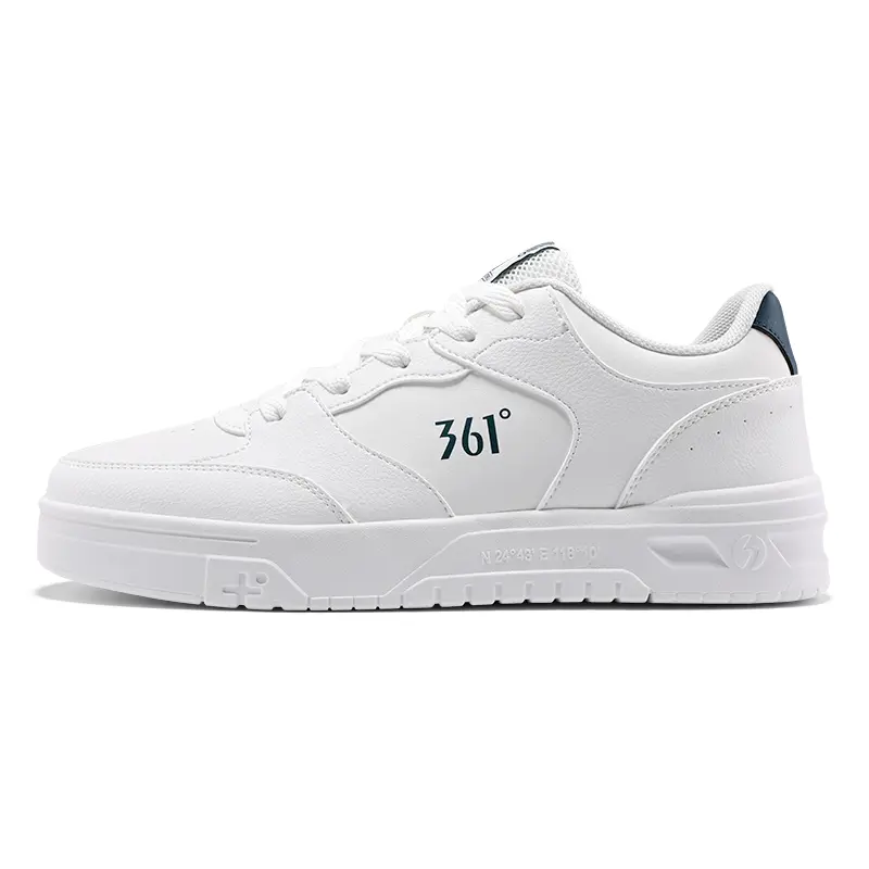 361° Coverage Anti-Slip And Wear-Resistant Low-Top Skateboard Shoes Men's White Teal Blue