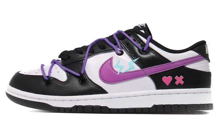 Nike Dunk Low Slip-Resistant Low-Top Skateboard Shoes GS Black White