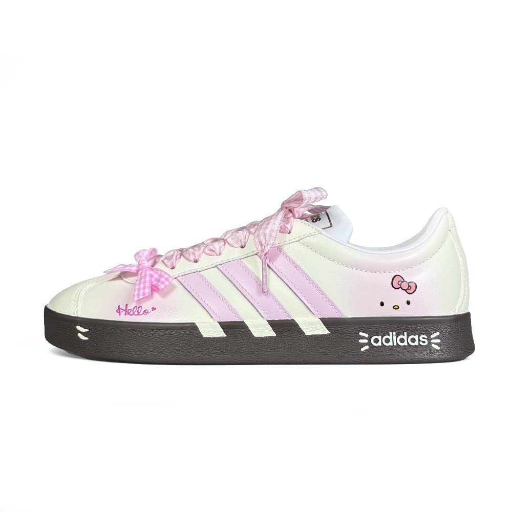 Adidas Neo VL Court 2.0 Custard Cat Abrasion Resistant Low Top Skateboard Shoes Unisex Yellow Pink