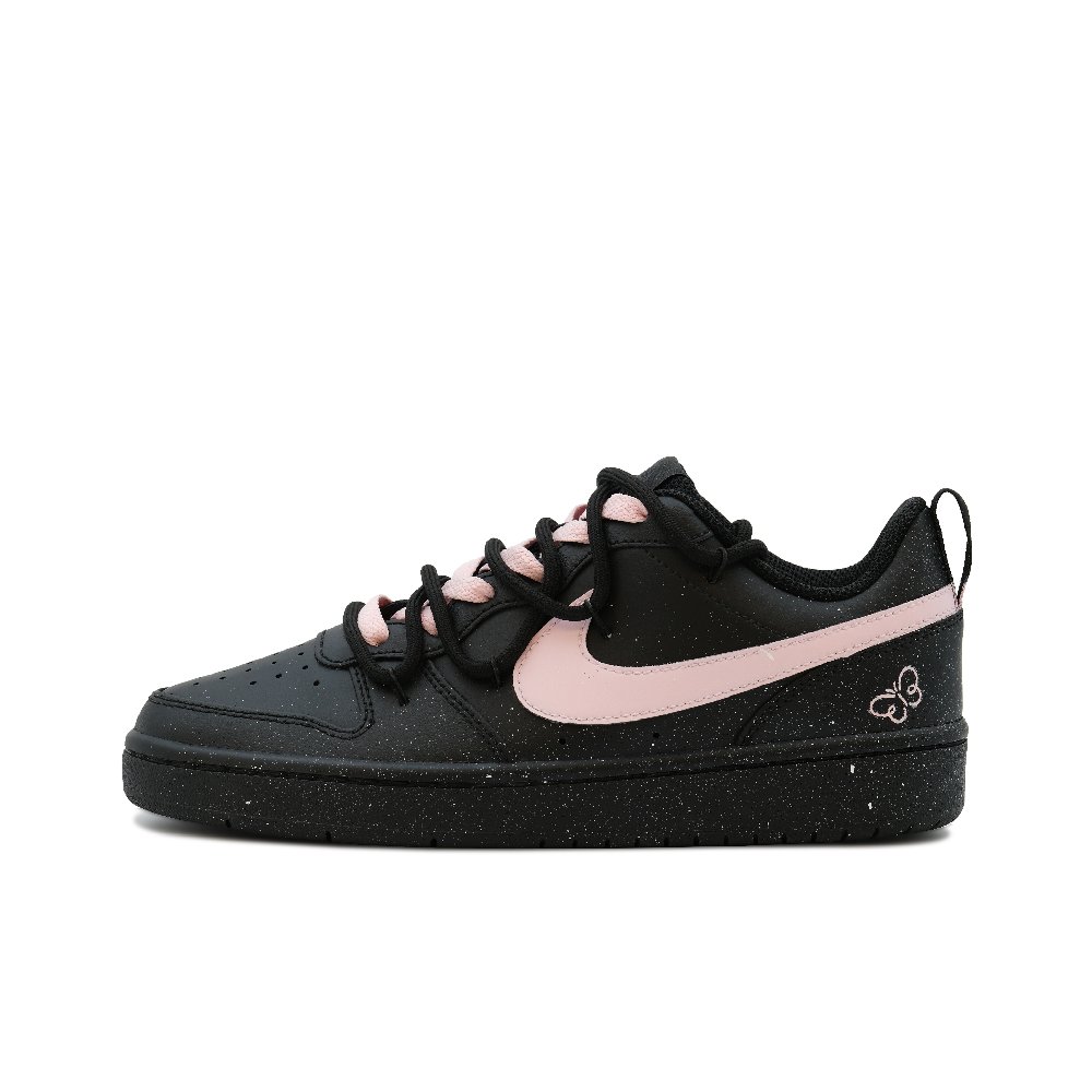 Nike Court Borough Low 2 Yifan Beam Sprout Anti Slip Wear Resistant Low Top Skateboard Shoes GS Black Pink