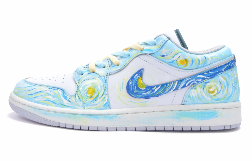Jordan Air Jordan 1 Cushioning, Wear Resistant Vintage Basketball Shoes Unisex Blue White