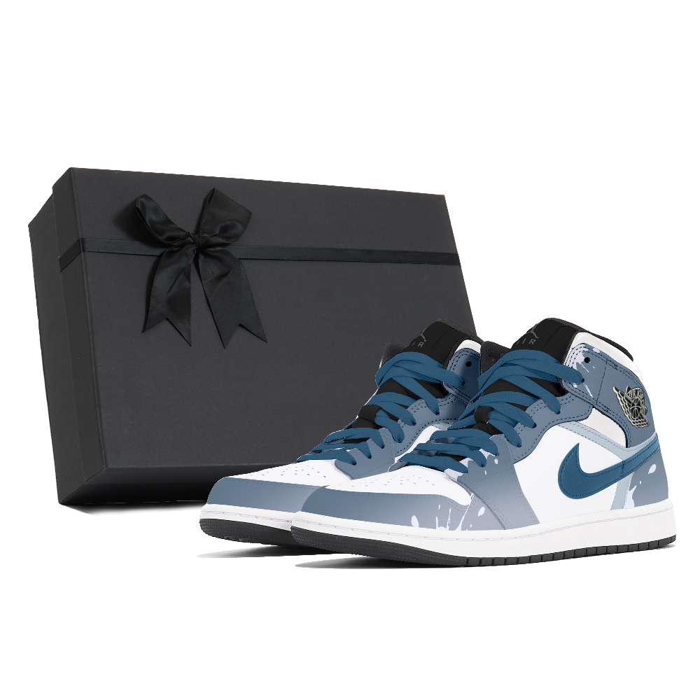 Jordan Air Jordan 1 Abrasion Resistant Cushioning Slip Resistant Mid Top Vintage Basketball Shoes Men's Blue