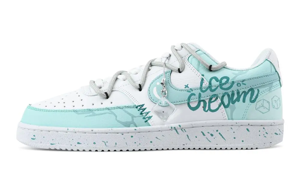Nike Court Vision 1 Cool Moment Abrasion Resistant Low top Skateboard Shoes Men's Cyan