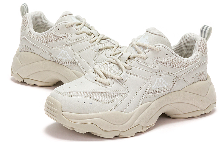 Kappa Shock Absorbers With Slip Resistant And Abrasion Resistant Properties Low Top Chunky Sneakers Women's New Khaki