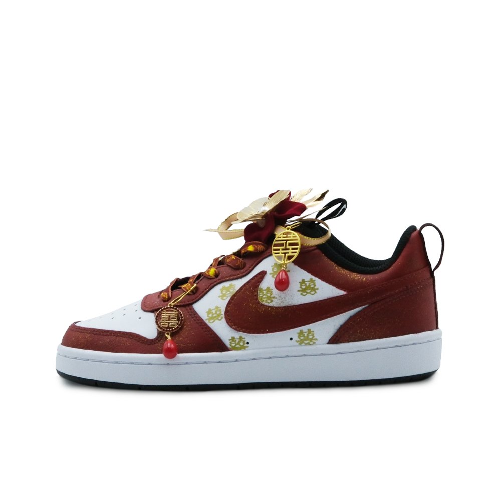 Nike Court Borough Anti Slip Wear Resistant Low Top Skateboard Shoes Women's Red