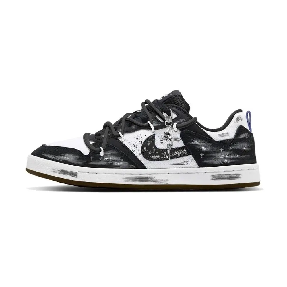 Nike SB Alleyoop The Stars And The Moon Shine Cushioning, Wear Resistant Low Top Skateboard Shoes Men's Black White