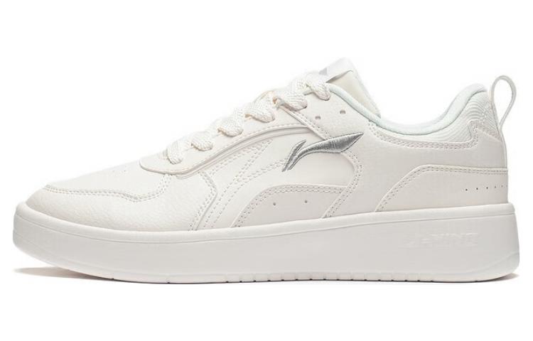 LiNing Years Old Anti-Slip Wear-Resistant Breathable Height Increasing Low-Top Skateboard Shoes Men's White