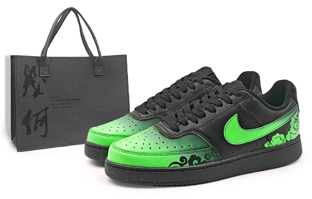Nike Court Vision Abrasion Resistant Low top Skateboard Shoes Unisex Black Green