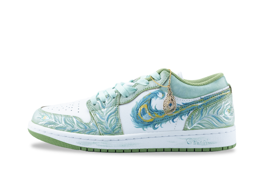 Jordan Air Jordan 1 Low Top Vintage Basketball Shoes Unisex Light Green