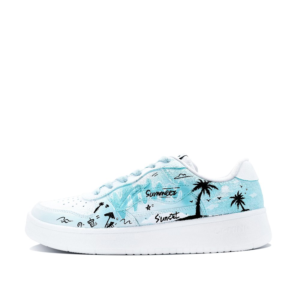 LiNing Pontoon Boats Slip Resistant, Abrasion Resistant, And Balanced Low Top Skateboard Shoes Men's Lake Blue