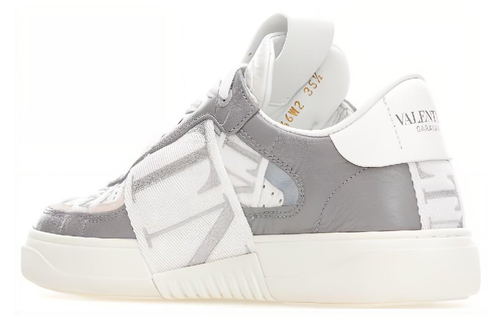 Valentino Low Top Stylish Skateboarding Shoes Women's White Gray