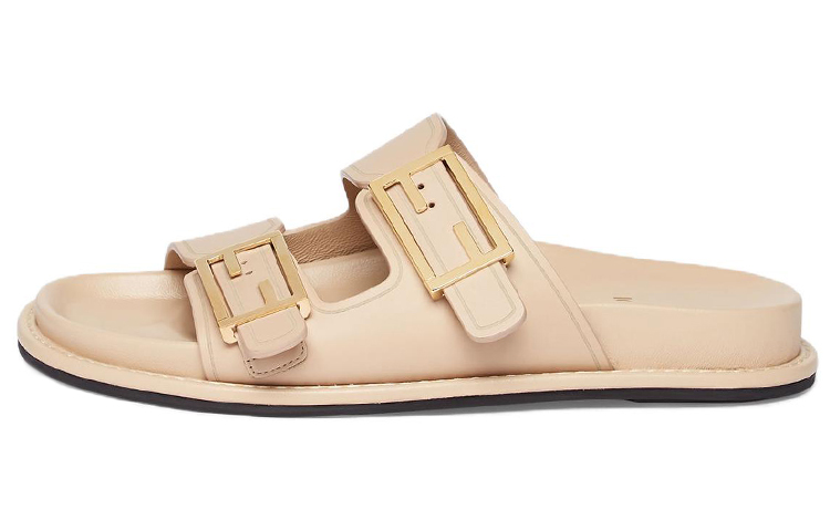 FENDI Slide Slippers Women's Beige