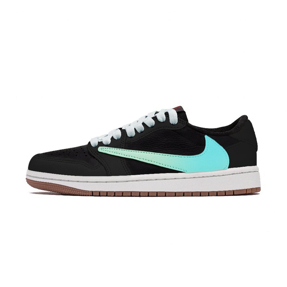 Travis Scott x Jordan Air Jordan 1 Low Top Vintage Basketball Shoes Unisex Turquoise Sky Green