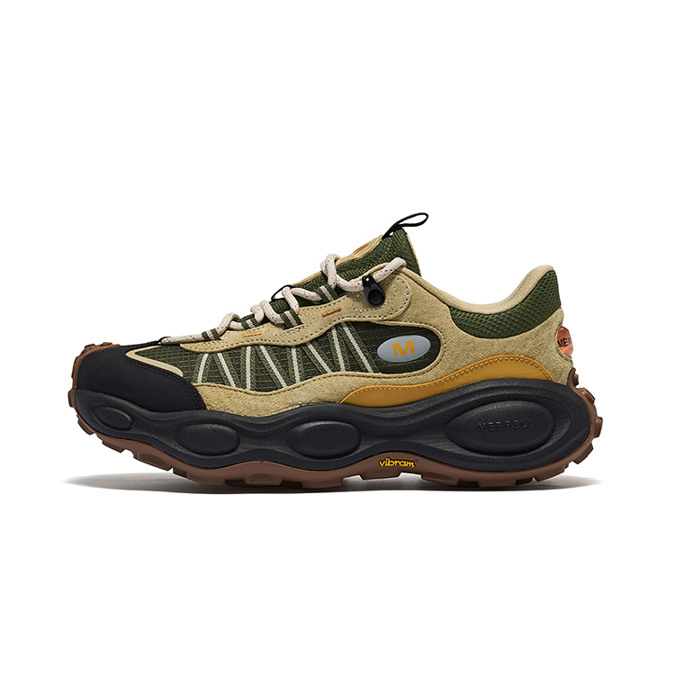 MERRELL Hiking / Trekking Shoes Men Low-Top Green Khaki